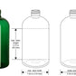 8 oz Green Boston Round Bottles, White Smooth Snap Cap (12 Pack)