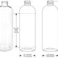 16 oz Clear Cosmo Round Bottles, Dark Blue Disc Cap (10 Pack)