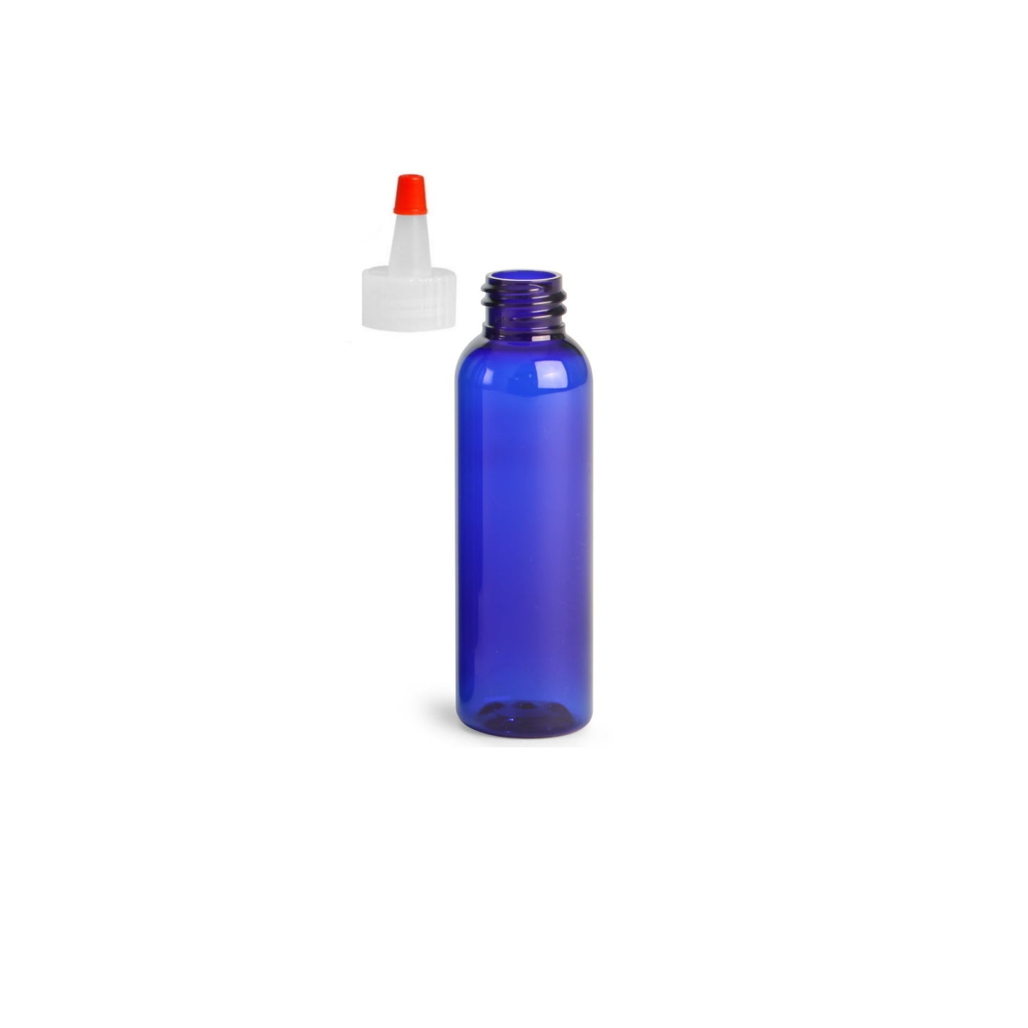 2 oz Blue Cosmo Round Bottles, Yorker Cap (12 Pack)