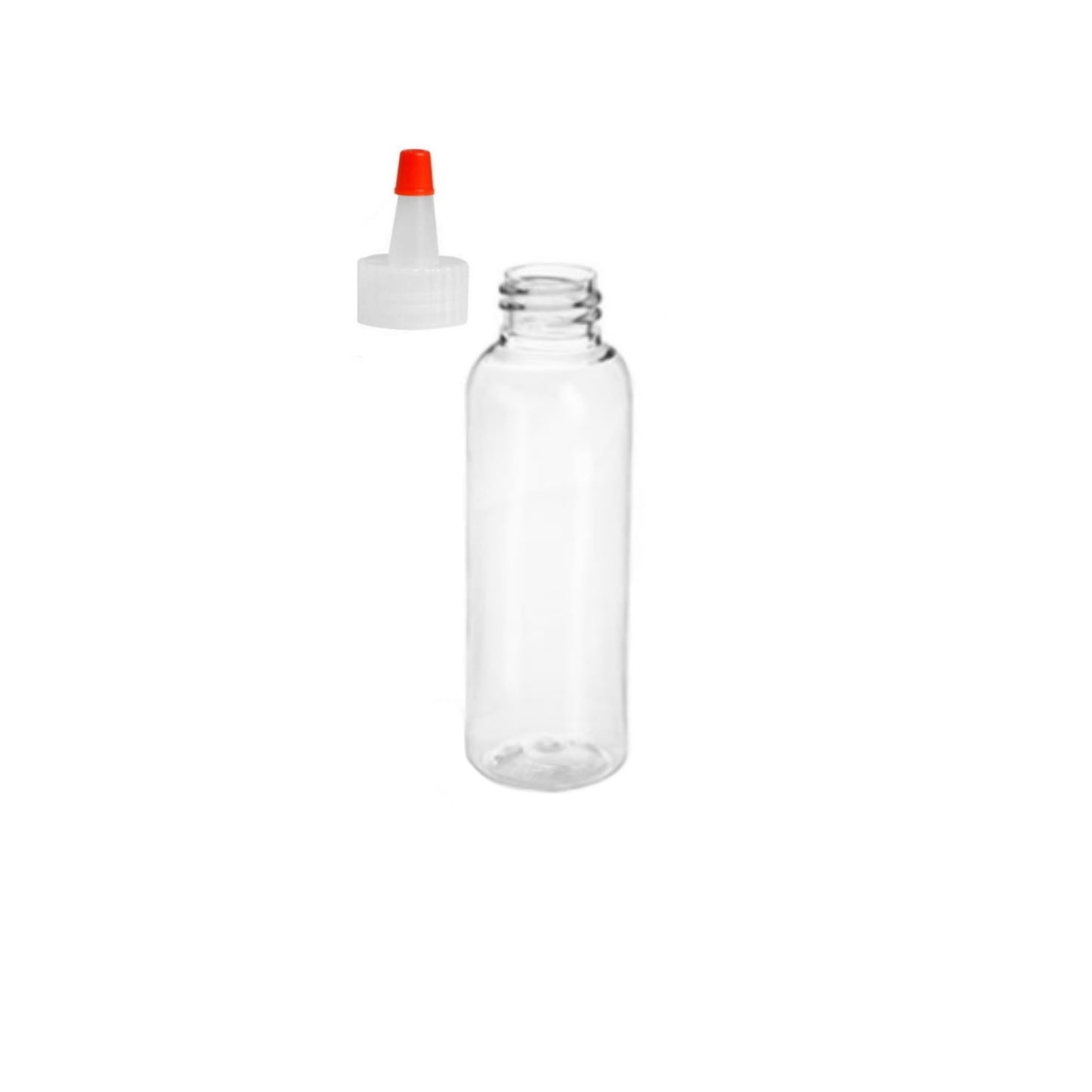 2 oz Clear Cosmo Round Bottles, Yorker Cap (12 Pack)