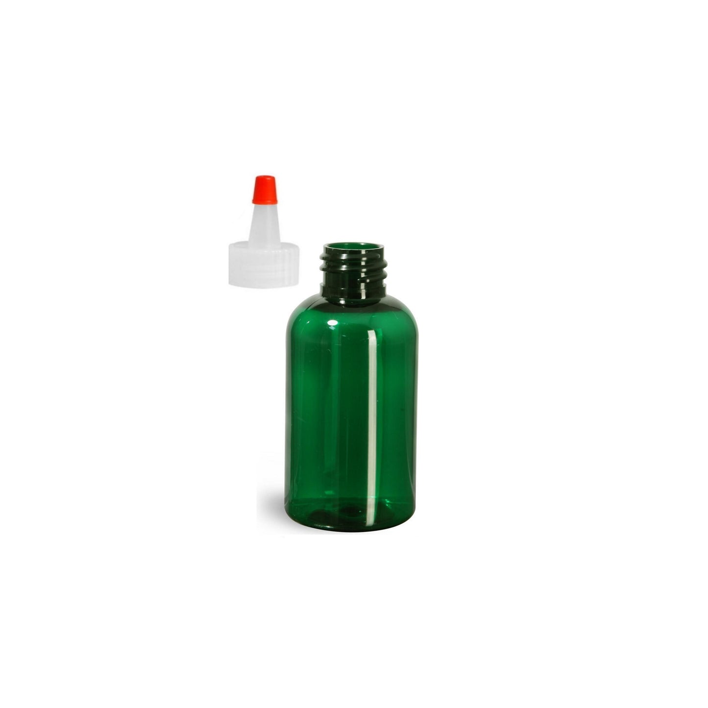 2 oz Green Boston Round Bottles, Yorker Cap (12 Pack)