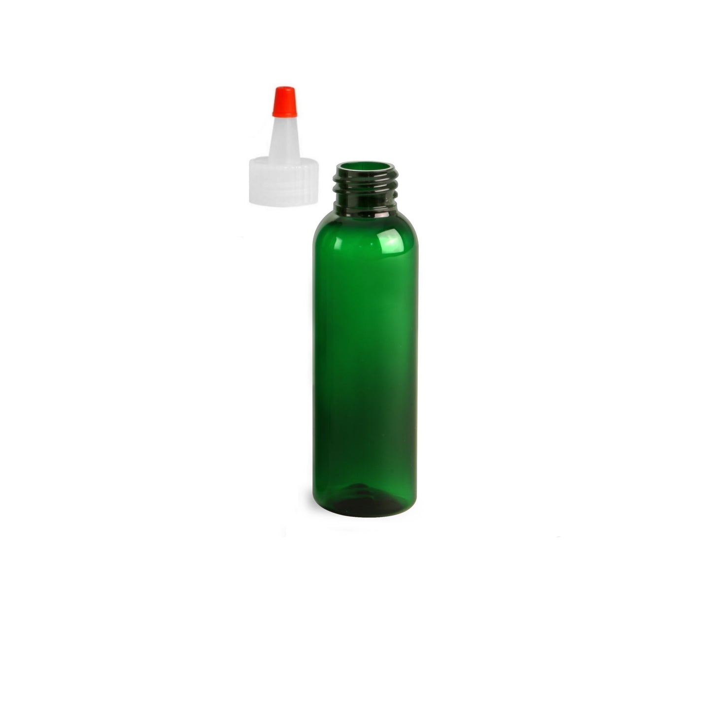 2 oz Green Cosmo Round Bottles, Yorker Cap (12 Pack)