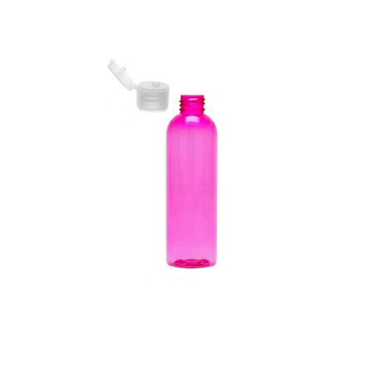 2 oz Pink Cosmo Round Bottles, Natural Ribbed Snap Cap (12 Pack)