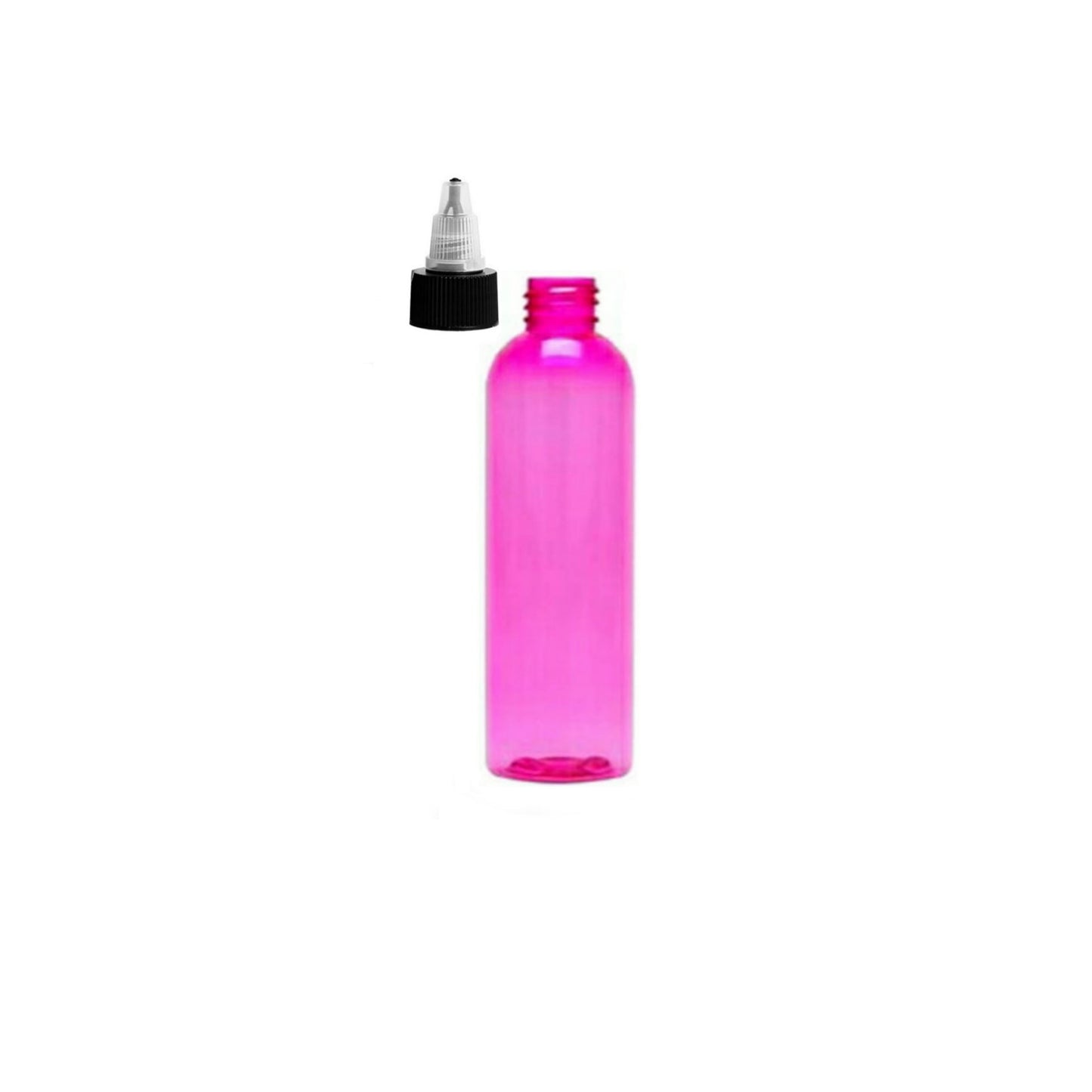 2 oz Pink Cosmo Round Bottles, Black/Natural Twist Cap (12 Pack)