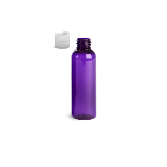 2 oz Purple Cosmo Round Bottles, Natural Disc Cap (12 Pack)