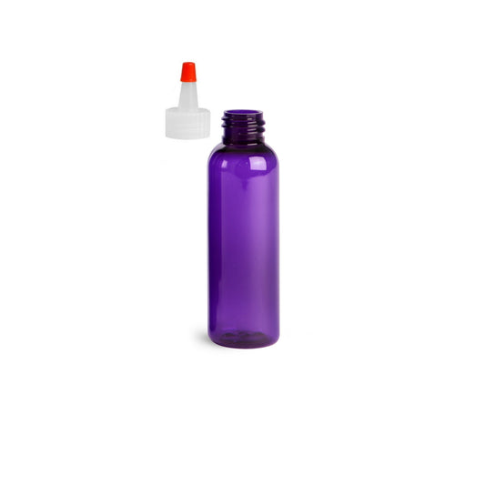 2 oz Purple Cosmo Round Bottles, Yorker Cap (12 Pack)