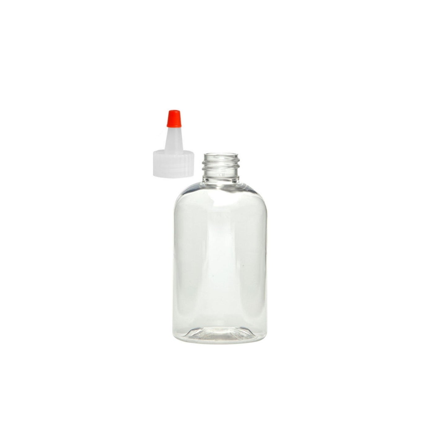 4 oz Clear Boston Round Bottles, Yorker Cap (12 Pack)