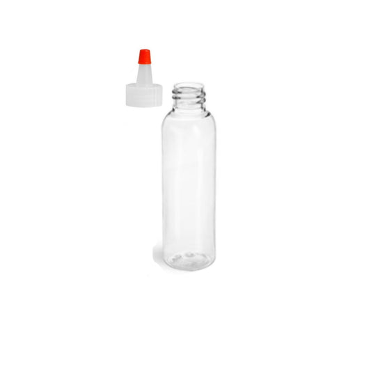 4 oz Clear Cosmo Round Bottles, Yorker Cap (12 Pack)