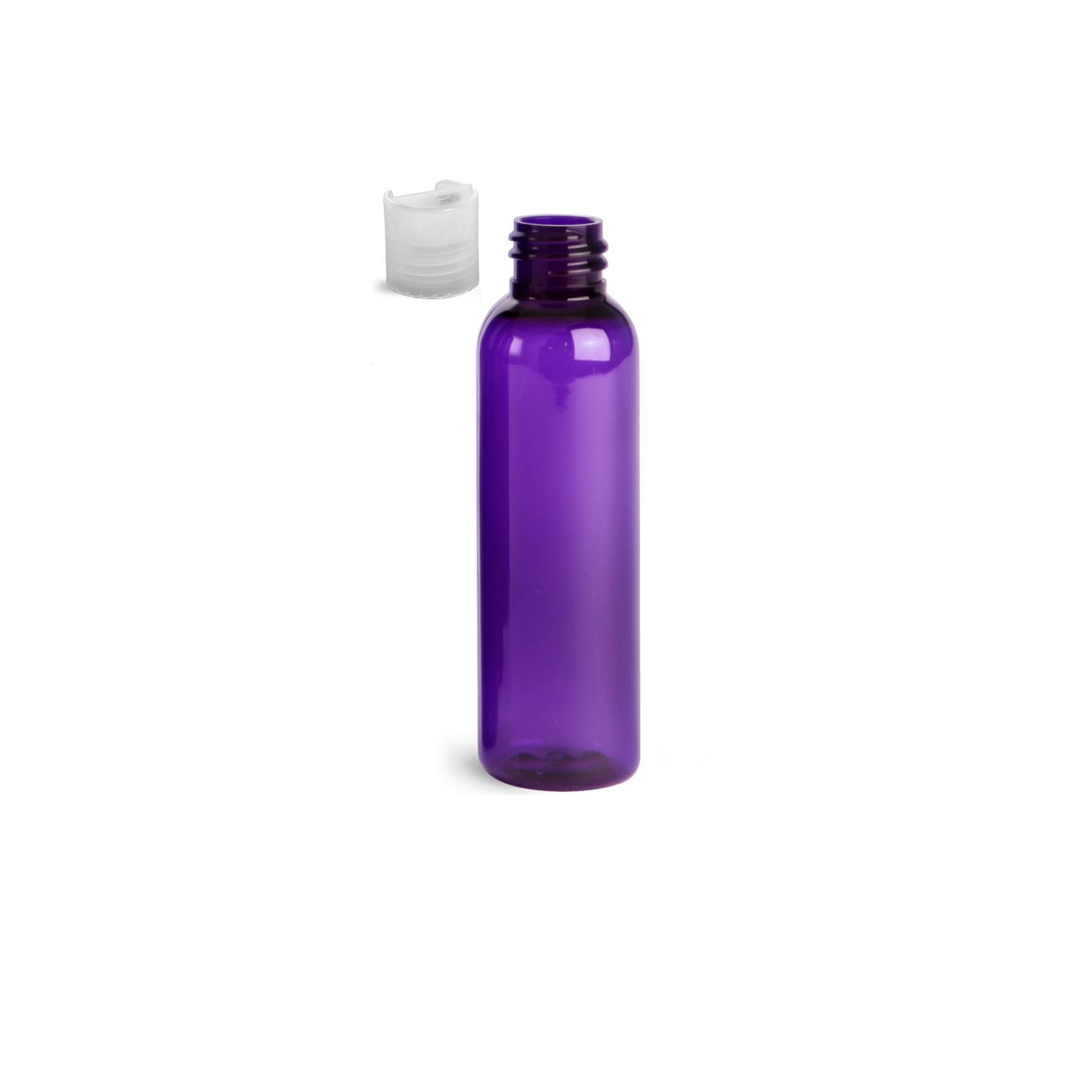 4 oz Purple Cosmo Round Bottles, Natural Disc Cap (12 Pack)