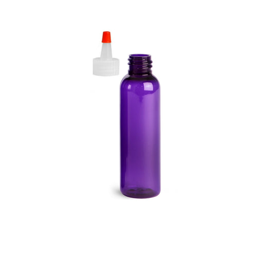 4 oz Purple Cosmo Round Bottles, Yorker Cap (12 Pack)