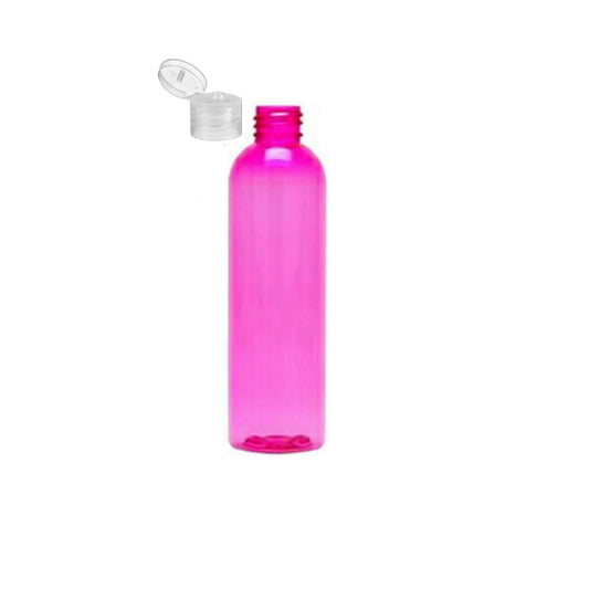 8 oz Pink Cosmo Round Bottles, Natural Smooth Snap Cap (12 Pack)